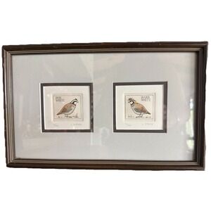 Set of 2 L. DuBose Signed Numbered Prints Bobwhite Barbwhite Quail Ltd Ed 8/300